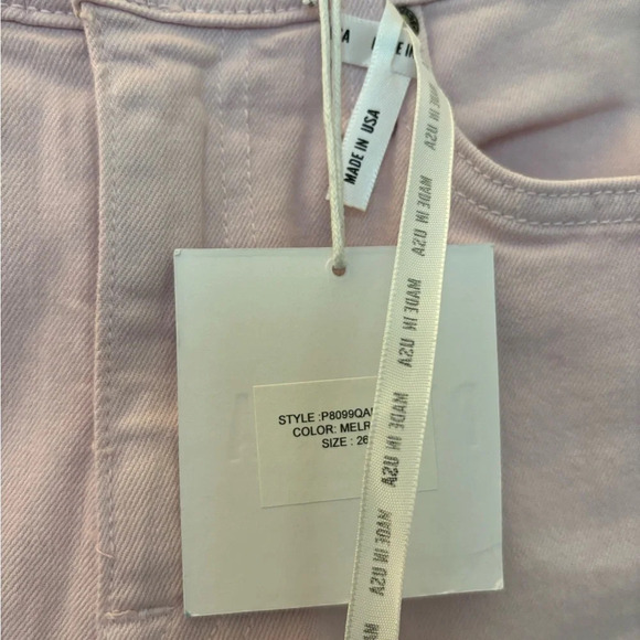 Pistola Lennon High Rise Frayed Cropped Jeans Melrose Light Pink - Picture 4 of 6